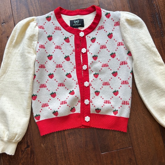 Ellandemm Cardigan Sweater with strawberries and logo - Picture 1 of 5